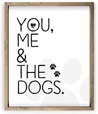 علامة حائط ريفية من MRC Wood Products You Me And The Dogs مقاس 12 × 15 (يتضمن الإطار) in Saudi Arabia