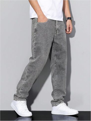 GORGLITTER Men's Baggy Jeans 90s Vintage High Waist Denim Pants Hip Hop Streetwear Trousers in Saudi Arabia