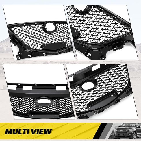 KUAFU Front Grill Compatible with 2014 2015 2016 Mazda 3 Axela Bumper Upper Hood Grille Painted Black in Saudi Arabia