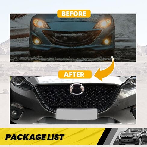 KUAFU Front Grill Compatible with 2014 2015 2016 Mazda 3 Axela Bumper Upper Hood Grille Painted Black in Saudi Arabia