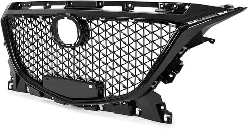 KUAFU Front Grill Compatible with 2014 2015 2016 Mazda 3 Axela Bumper Upper Hood Grille Painted Black in Saudi Arabia