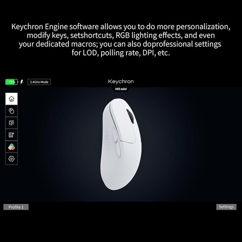 M3 Mini 4K Wireless Mouse Signature Edition 5.1/2.4 جيجا هرتز/ماوس ضوئي سلكي، مستشعر PixArt 3395 خفيف الوزن للغاية وقابل للبرمجة 55 جرام مع ما يصل إلى 26,000 نقطة في البوصة/ 650 IPS لنظام التشغيل Windows Mac Linux - أسود in Saudi Arabia