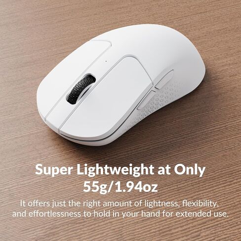 M3 Mini 4K Wireless Mouse Signature Edition 5.1/2.4 جيجا هرتز/ماوس ضوئي سلكي، مستشعر PixArt 3395 خفيف الوزن للغاية وقابل للبرمجة 55 جرام مع ما يصل إلى 26,000 نقطة في البوصة/ 650 IPS لنظام التشغيل Windows Mac Linux - أسود in Saudi Arabia