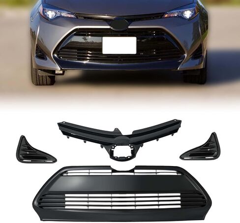 KARPAL Front Bumper Grille Upper and Lower Grill Set with Fog Covers Brackets Fit for 2017 2018 2019 Toyota Corolla LE XLE CE in Saudi Arabia