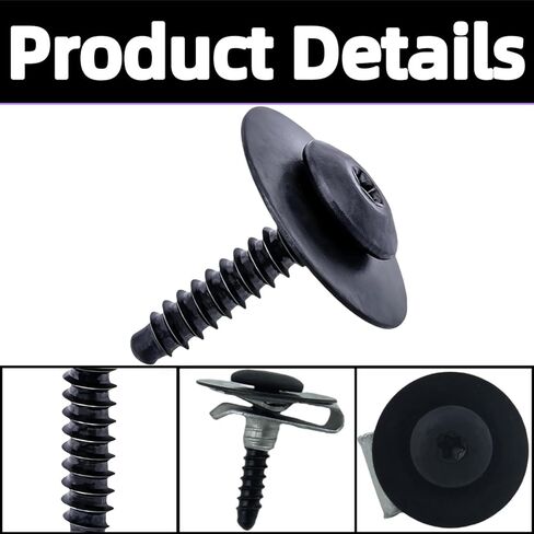 11548270 Fender Liner Splash Shield Bolt Screw Nut 11548270 متوافق مع GM شيفروليه كامارو إكوينوكس إمبالا ماليبو كولورادو كروز ترافيرس كاديلاك XT5 XTS ATS CT6 CTS 20 مجموعة in Kuwait