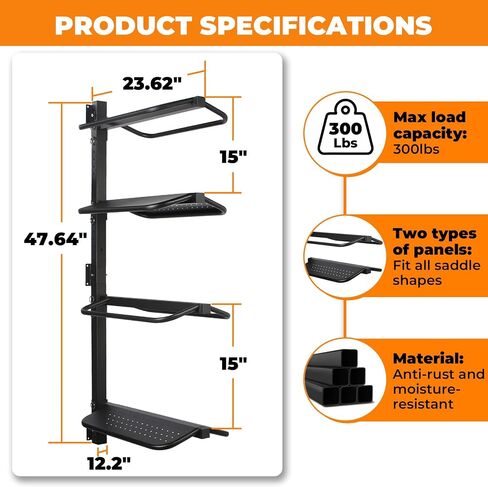Adjustable Height Saddle Rack Wall Mount Saddle Rack Wall Mount - Saddle Rack Stand -Wall Mounted Equestrian Saddle Holder - 2-4 Tiered Options - Supports to 250LB in Saudi Arabia