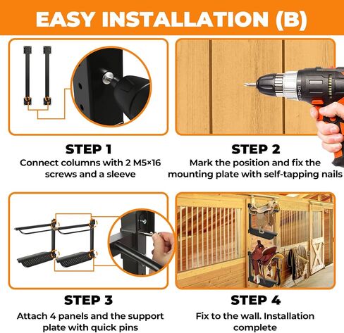Adjustable Height Saddle Rack Wall Mount Saddle Rack Wall Mount - Saddle Rack Stand -Wall Mounted Equestrian Saddle Holder - 2-4 Tiered Options - Supports to 250LB in Saudi Arabia