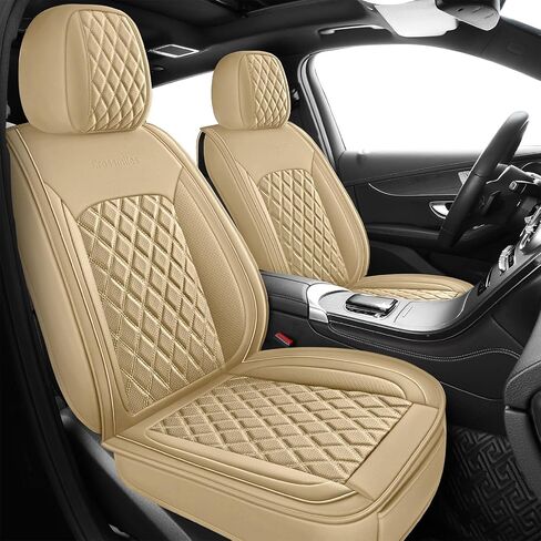 5PCS Leather Car Seat Covers - Waterproof Protection, Super Breathable, Stylish Auto Accessories for Most Car Front and Back - Universal Car Seat Cover - Black/Red-Diamond in Saudi Arabia