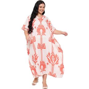 قفطان للنساء مقاس كبير من البوليستر، فساتين شاطئ طويلة، بدلة استحمام، قفطان طويل، ملابس سباحة، فستان منزلي in Kuwait