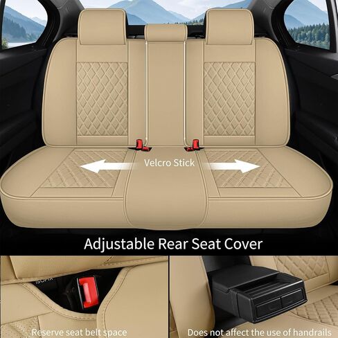 5PCS Leather Car Seat Covers - Waterproof Protection, Super Breathable, Stylish Auto Accessories for Most Car Front and Back - Universal Car Seat Cover - Black/Red-Diamond in Saudi Arabia