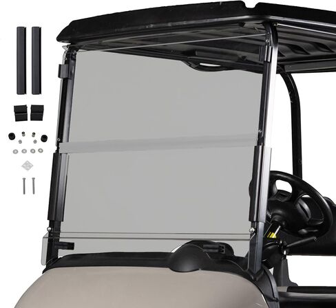 ProFX Golf Cart Windshield Compatible with EZGO RXV | Tinted Fold Down Design | Fits 2008-2023 E-Z-GO RXV Models | Made in America in Saudi Arabia