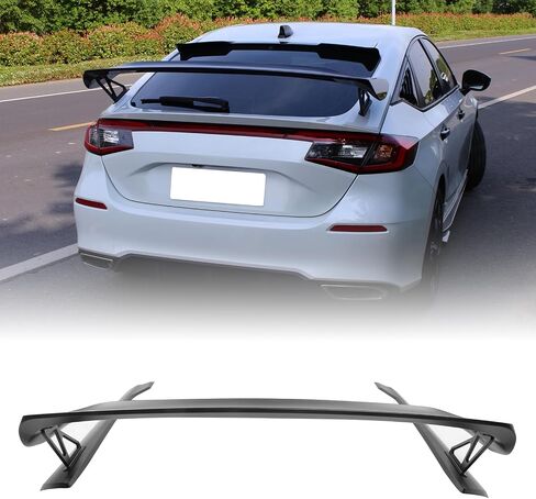 FREEMOTOR802 Rear Trunk Spoiler Fits 2022-2025 Honda Civic 11th Gen Hatchback, ABS Plastic Type R Style Primer Black Deck Lid Spoiler Rear Trunk Tail Lip Wing with Mounting Plates in Saudi Arabia