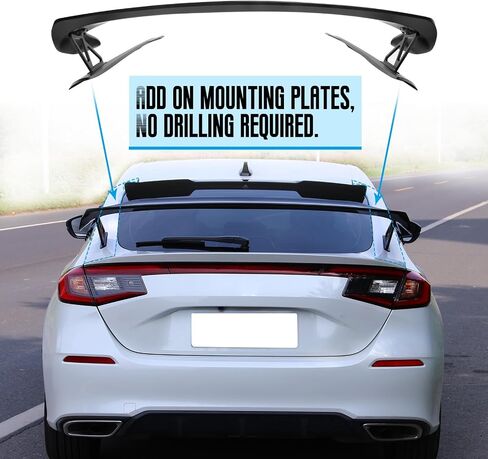 FREEMOTOR802 Rear Trunk Spoiler Fits 2022-2025 Honda Civic 11th Gen Hatchback, ABS Plastic Type R Style Primer Black Deck Lid Spoiler Rear Trunk Tail Lip Wing with Mounting Plates in Saudi Arabia