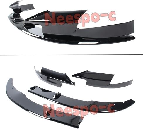 جناح ممتص الصدمات الأمامي متوافق مع BMW M5 F10M 2012-2016 أسود لامع 4 قطع M Style Air Chin Body Kit الملحقات الخارجية in Kuwait
