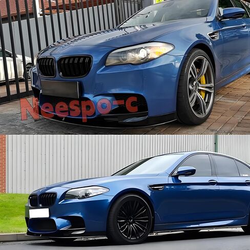 جناح ممتص الصدمات الأمامي متوافق مع BMW M5 F10M 2012-2016 أسود لامع 4 قطع M Style Air Chin Body Kit الملحقات الخارجية in Kuwait