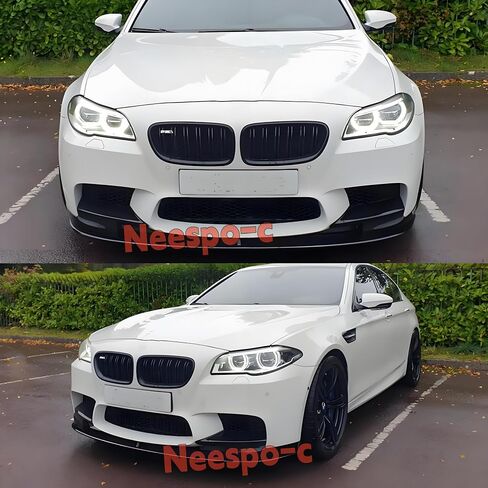 جناح ممتص الصدمات الأمامي متوافق مع BMW M5 F10M 2012-2016 أسود لامع 4 قطع M Style Air Chin Body Kit الملحقات الخارجية in Kuwait