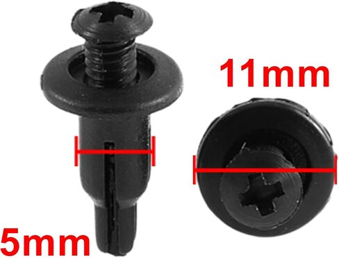 uxcell 50 Pcs 11mm x 5mm Black Plastic Rivet Bumper Lining Panel Clips for Automotive in Saudi Arabia