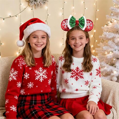 Kiddale Christmas Mouse Ear Headband for Women Girl,Peppermint Candy Glitter Hair Hoop Headwear Accessories for Christmas Party Park Trip Decorations in Saudi Arabia