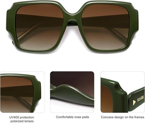SOJOS Big Retro Square Polarized Sunglasses Womens Mens 70s 80s Vintage Oversized Sunnies SJ2359 in Saudi Arabia