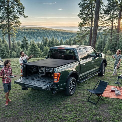 غطاء تونيو صلب ثلاثي الطي من FRP مناسب لسيارة Ford F250 F350 F-250 F-350 Superduty 1999-2025، سرير Fleetside 6.8 قدم in Kuwait