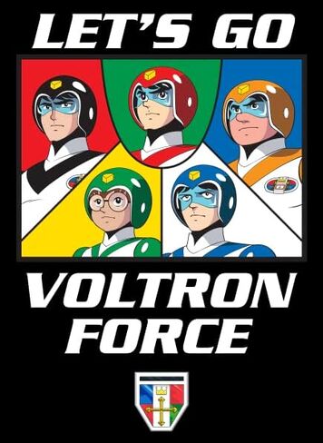 سويت شيرت Bioworld Voltron Let's Go Voltron Force برقبة دائرية وأكمام طويلة أسود للجنسين in Saudi Arabia