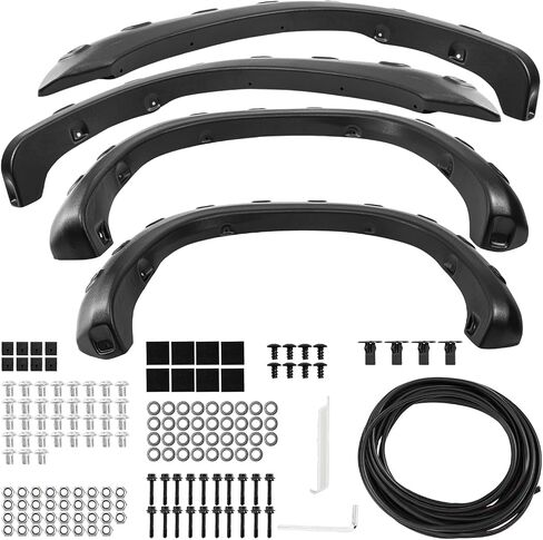 PHILTOP Fender Flare, Compatible with 2007-2013 Tundra Paintable Smooth Matte Black Wheel Flares Set - 4Pcs in Saudi Arabia