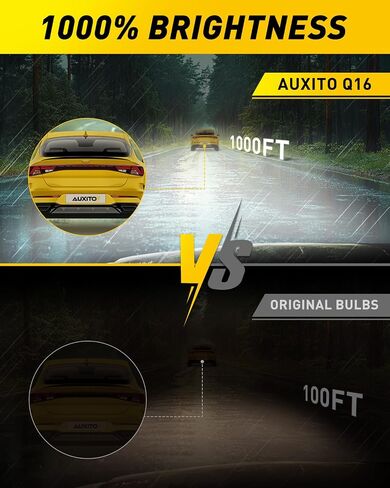 AUXITO H7 LED Bulb h7ll Bulbs, 900% Brighter Ultra-Bright, Plug N Play, Long Lifespan, No Flicker, 99% Compatibility, 2PCS in Saudi Arabia