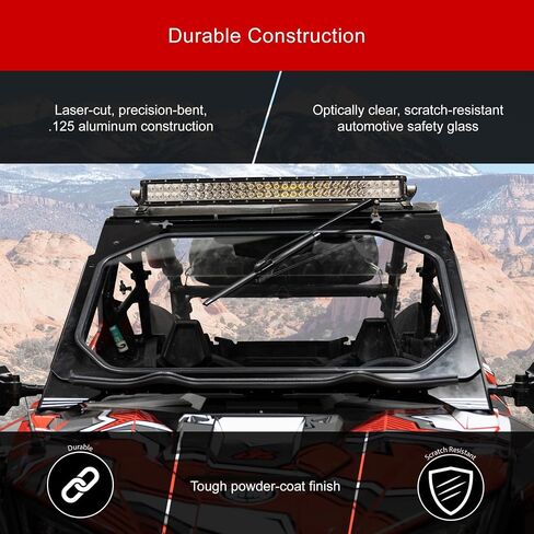 Tusk UTV Folding Glass Windshield with 18" Windshield Wiper Compatible with Polaris RZR Pro XP/Pro XP 4 2020-2024 in Saudi Arabia