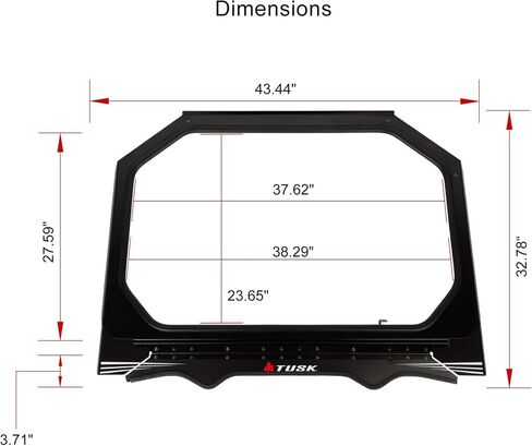Tusk UTV Folding Glass Windshield with 18" Windshield Wiper Compatible with Polaris RZR Pro XP/Pro XP 4 2020-2024 in Saudi Arabia