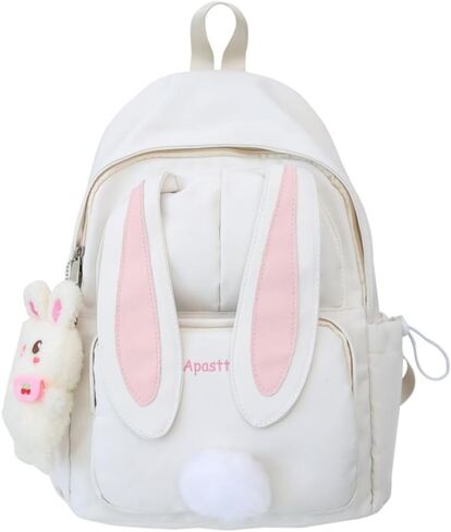 Kawaii Bunny Ear Backpack for Girls Teen Women School Daypack for Travel Bookbag with Cute Pendant (Pink) in Kuwait
