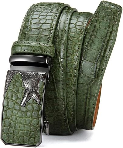 Designer Mens Belts, Sliding Automatic Buckle Ratchet Dress Belt Genuine Leather in Saudi Arabia