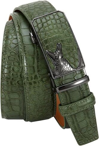 Designer Mens Belts, Sliding Automatic Buckle Ratchet Dress Belt Genuine Leather in Saudi Arabia