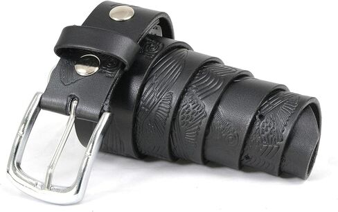 Milwaukee Leather MP7122 Men's Engine Block & Wings - Black Leather Belt w/Interchangeable Buckle - 1.5 inches Wide in Saudi Arabia