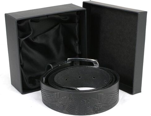 Milwaukee Leather MP7122 Men's Engine Block & Wings - Black Leather Belt w/Interchangeable Buckle - 1.5 inches Wide in Saudi Arabia