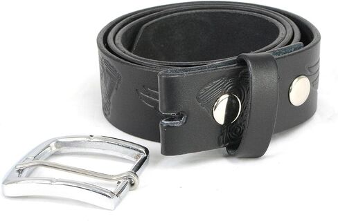 Milwaukee Leather MP7122 Men's Engine Block & Wings - Black Leather Belt w/Interchangeable Buckle - 1.5 inches Wide in Saudi Arabia