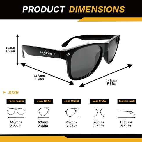 Groom and Bride Sunglasses for Men Women,His and Hers Gifts,Wedding Gifts for Honeymoon,Newlyweds,Couples(Groom&Bride,EL) in Kuwait