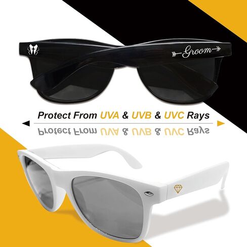 Groom and Bride Sunglasses for Men Women,His and Hers Gifts,Wedding Gifts for Honeymoon,Newlyweds,Couples(Groom&Bride,EL) in Kuwait