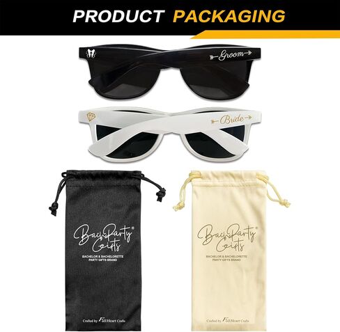 Groom and Bride Sunglasses for Men Women,His and Hers Gifts,Wedding Gifts for Honeymoon,Newlyweds,Couples(Groom&Bride,EL) in Kuwait