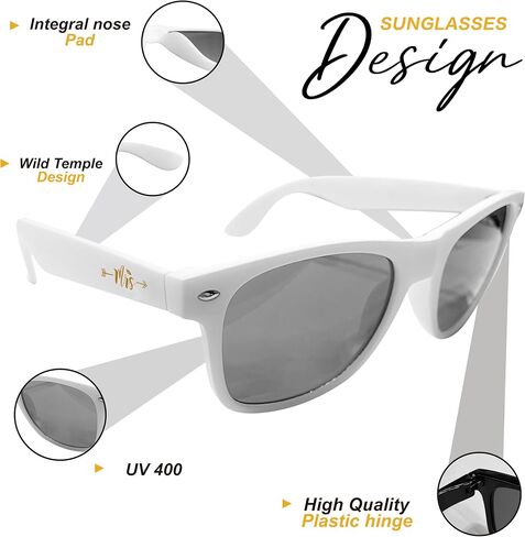 Groom and Bride Sunglasses for Men Women,His and Hers Gifts,Wedding Gifts for Honeymoon,Newlyweds,Couples(Groom&Bride,EL) in Kuwait