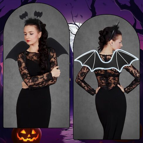 Halloween Bat Costume Set Include Light up Bat Wings LED Wing Black Headband Wand for Halloween Party Decoration in Saudi Arabia