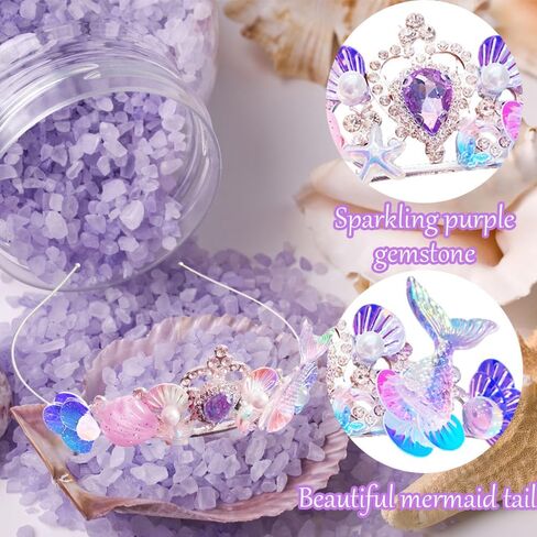 Orgrimmar Sparkling Mermaid Crown Headband with Seashells - Ideal for Little Mermaid Party Decorations in Saudi Arabia