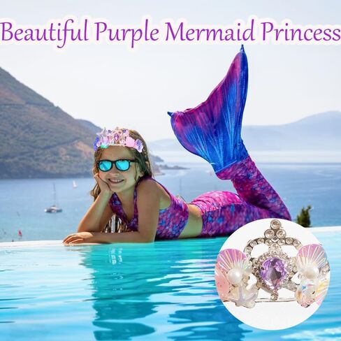 Orgrimmar Sparkling Mermaid Crown Headband with Seashells - Ideal for Little Mermaid Party Decorations in Saudi Arabia