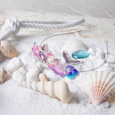 Orgrimmar Sparkling Mermaid Crown Headband with Seashells - Ideal for Little Mermaid Party Decorations in Saudi Arabia