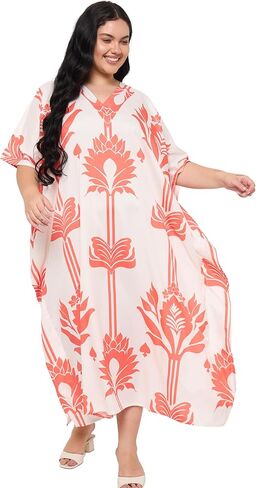 قفطان للنساء مقاس كبير من البوليستر، فساتين شاطئ طويلة، بدلة استحمام، قفطان طويل، ملابس سباحة، فستان منزلي in Kuwait