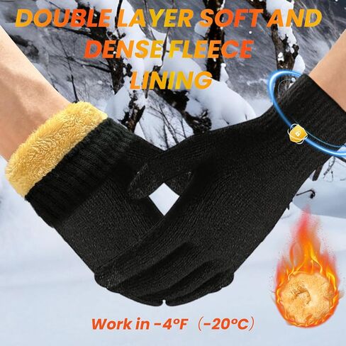 Winter Gloves for Men Woman，Upgraded Warm and Soft Thermal Lined Running Gloves with Touch Screen in Kuwait
