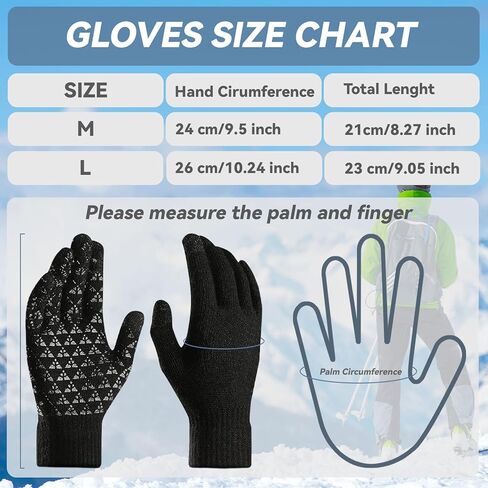 Winter Gloves for Men Woman，Upgraded Warm and Soft Thermal Lined Running Gloves with Touch Screen in Kuwait