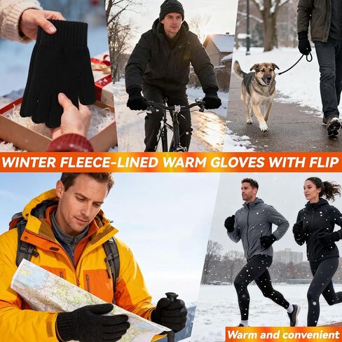 Winter Gloves for Men Woman，Upgraded Warm and Soft Thermal Lined Running Gloves with Touch Screen in Kuwait