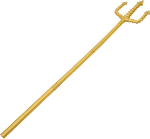 Garneck 48inch Golden Trident Prop: Plastic Poseidon Trident Detachable Demon Fork Halloween Party Devil Cosplay Costume Accessory for Adults Kids in Saudi Arabia