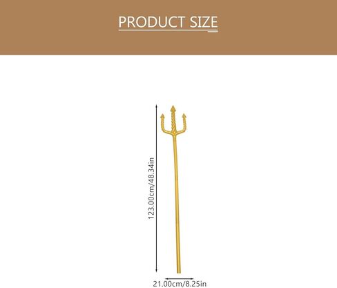 Garneck 48inch Golden Trident Prop: Plastic Poseidon Trident Detachable Demon Fork Halloween Party Devil Cosplay Costume Accessory for Adults Kids in Saudi Arabia