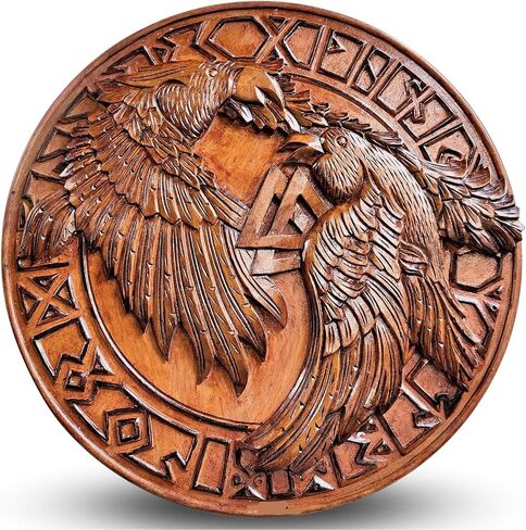 Hugin and Munin Authentic Battleworn Viking Shield, 24" Wooden Shield Brown in Saudi Arabia